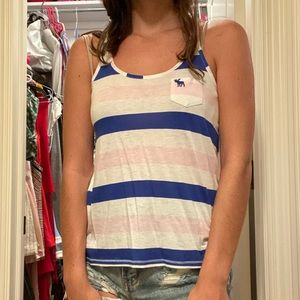 Abercrombie & Fitch Light Pink, Blue, White Tank